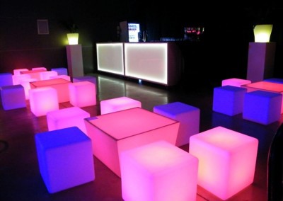 0317 Loungeset (poefjes en tafeltje met LED)